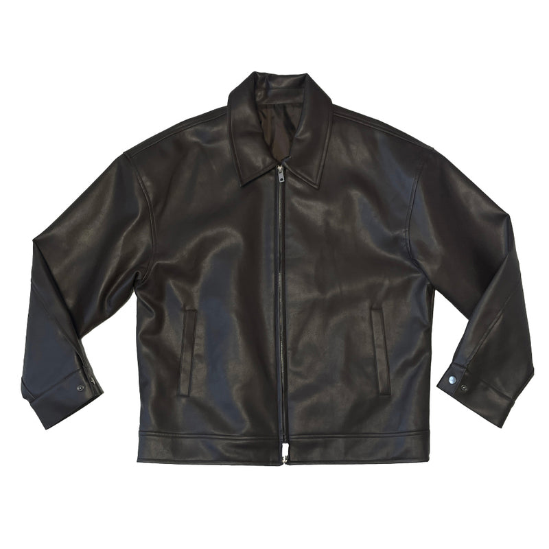 Leather basic jacket
