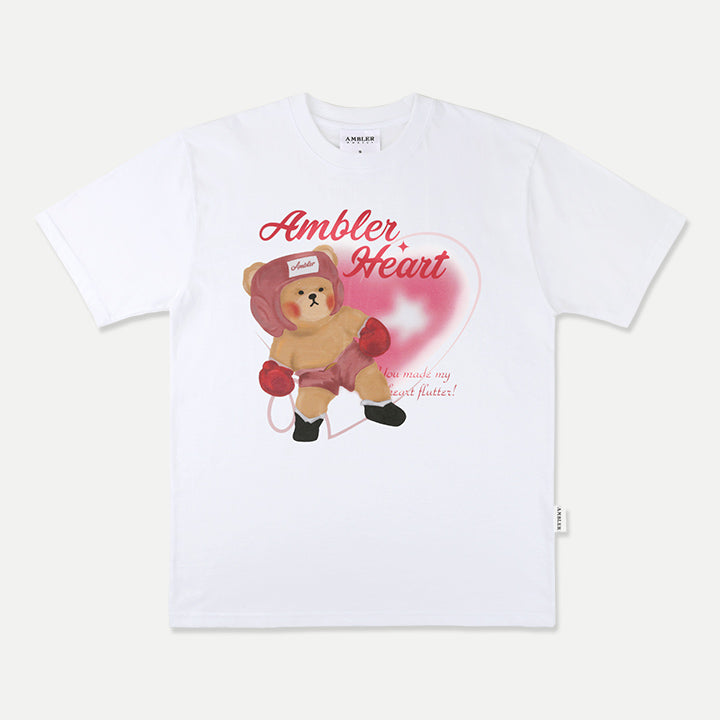 AMBLER 男女共用 Heart racing オーバーフィット 半袖 Tシャツ AS1109