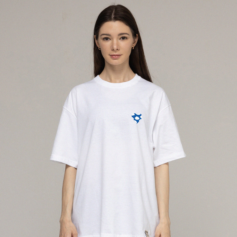 [UNISEX] Blue Heart Cloud Smile Short Sleeve T-shirt