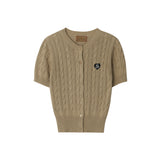 Baby Cable Short Sleeve Cardigan _ Camel