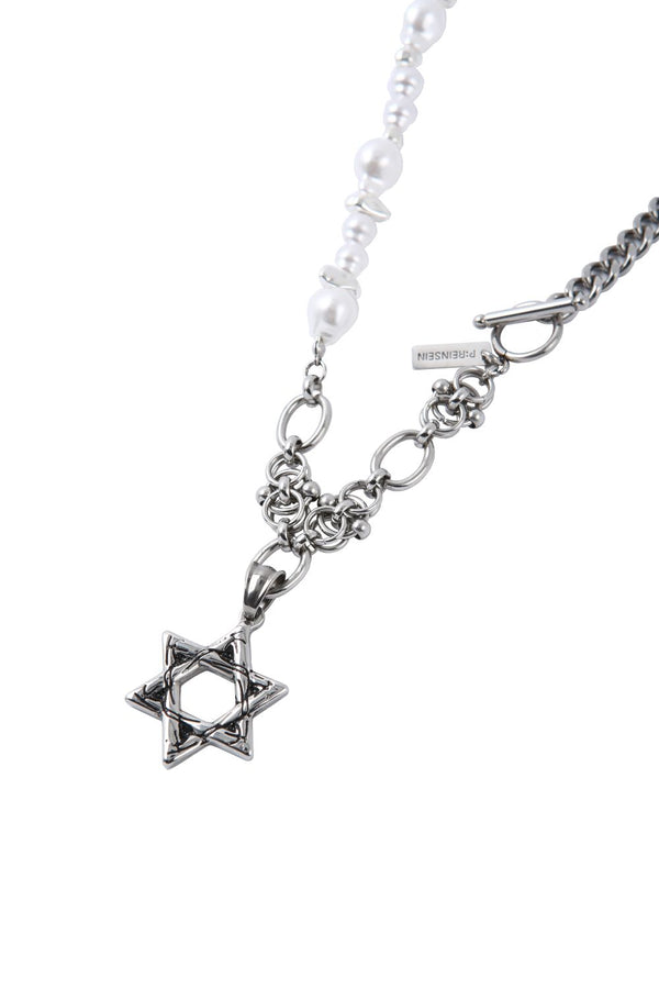 Mixchain star pearl necklace
