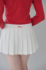 Schnee Logo Pleated Skirt - Off White