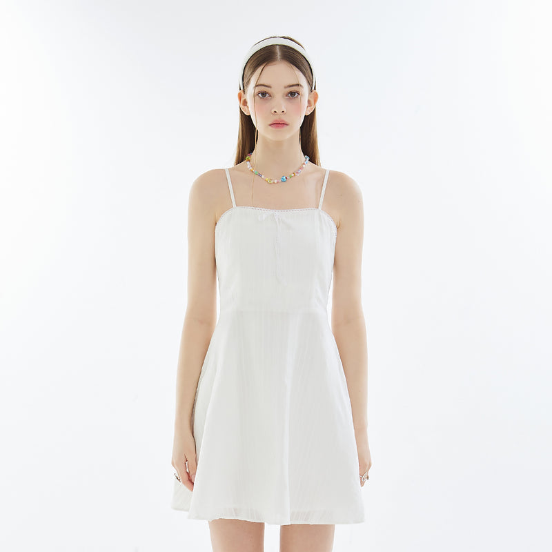 Lace Slip Mini Dress _ White 