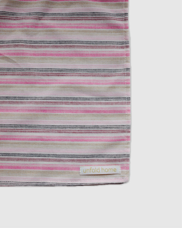 パッチワークキッチンクロス / [unfold home] Stripe Kitchen Cloth (Pink)