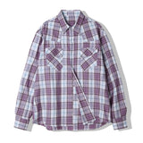 03s plaid western shirt purple