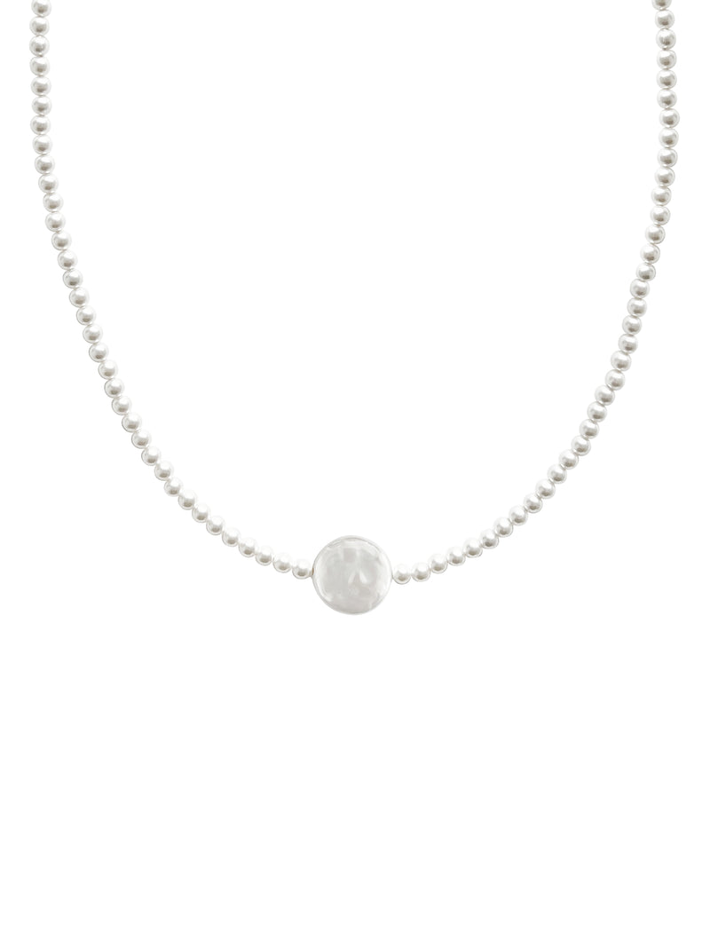 Flat Pearl Dew Drop Necklace 3Color
