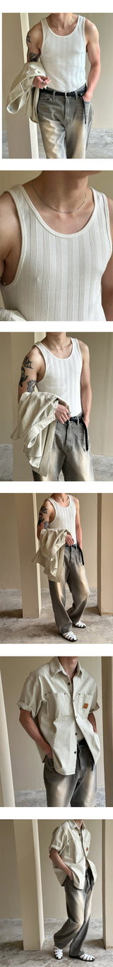 [S/S] Line golgi cotton sleeveless(3color)