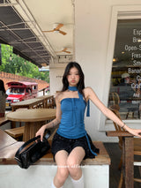 Cool Blue Scarf Tank Tube Top