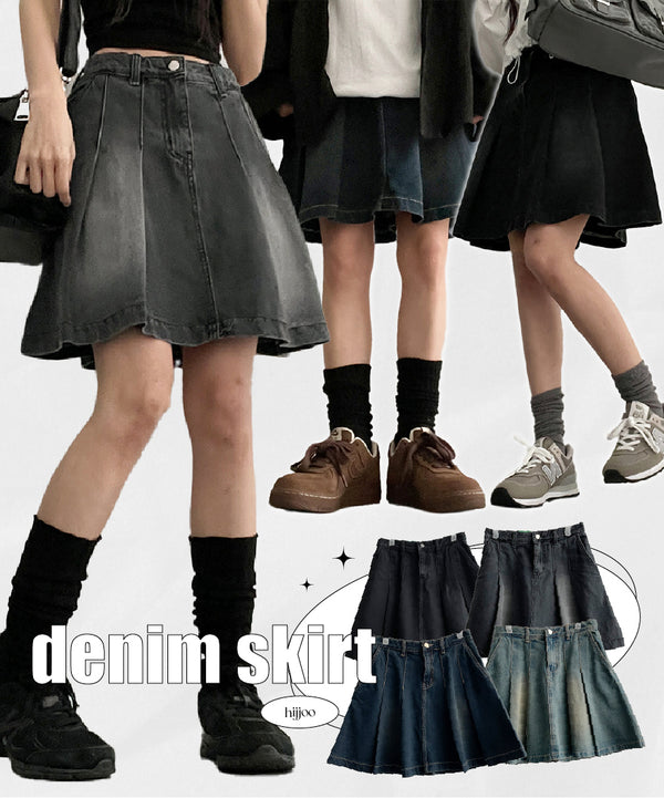 [Brand quality] イーヴルワイドデニムテニススカート