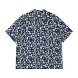 [COLLECTION LINE] WELL MADE PATTERN 1/2 ORGANIC COTTON SHIRT NAVY