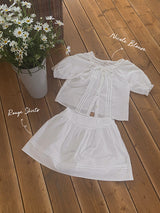 Rouge Cotton Summer Shirring Flare Mini Skirt (2 colors