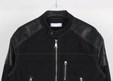 LEATHER PATCH RIDER JACKET