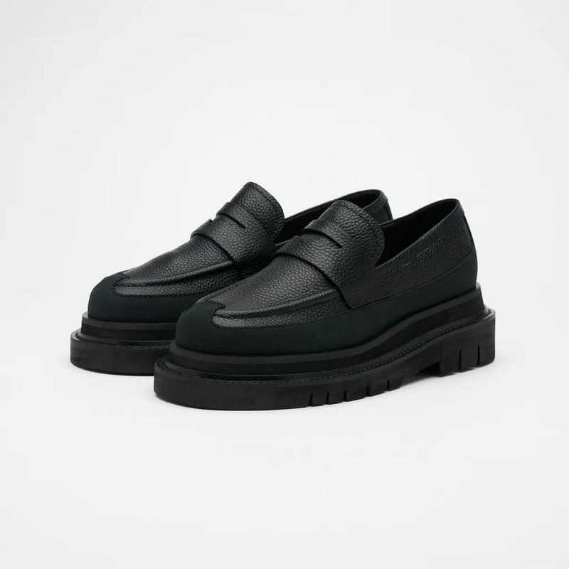 VATIC PENNY LOAFER Nappa leather penny loafers with a 63mm internal and external height increase