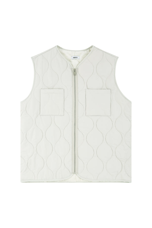 ivory quilting vest down jacket