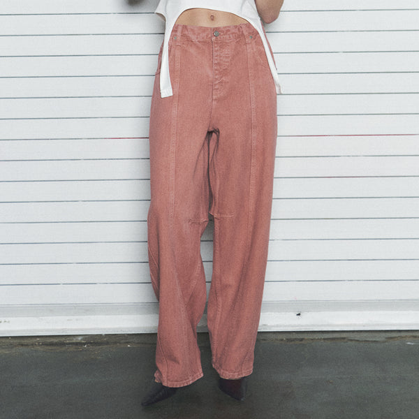 PIGMENT CURVED PANTS PINK