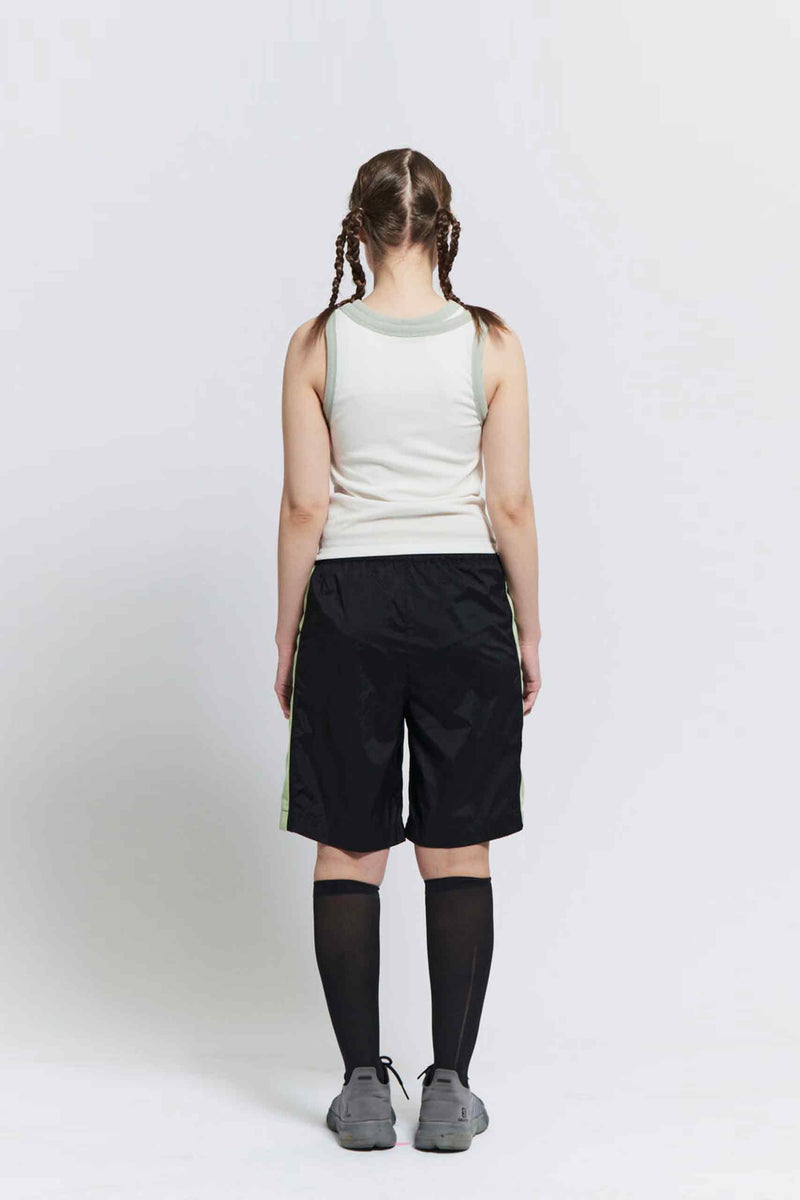 Mesh track shorts (Black/Mint)