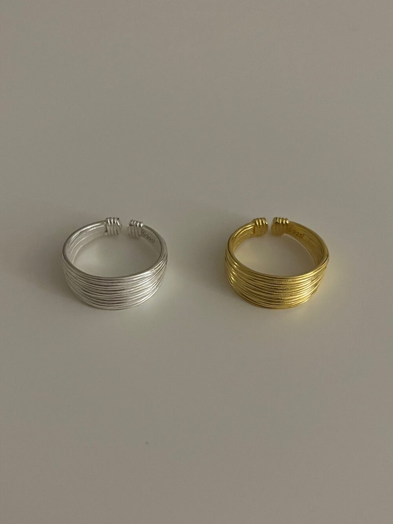 (silver925) Stripe open ring