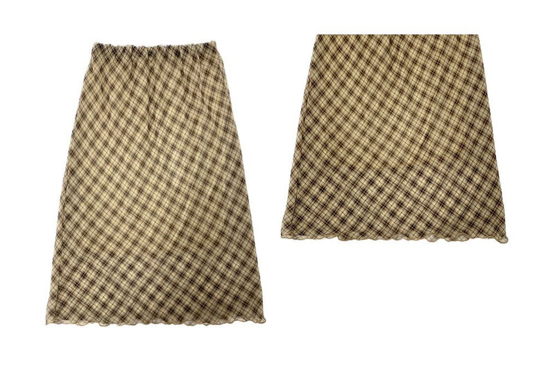 softie checkered midi skirt