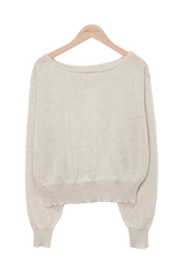 Weekly Linen Summer Boat Neck Cropped Long-Sleeved Knitwear (3 colors)