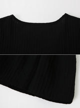 Ribbon Frill Lace Short Sleeve Blouse (2color)