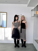 check chiffon skirt (2color)
