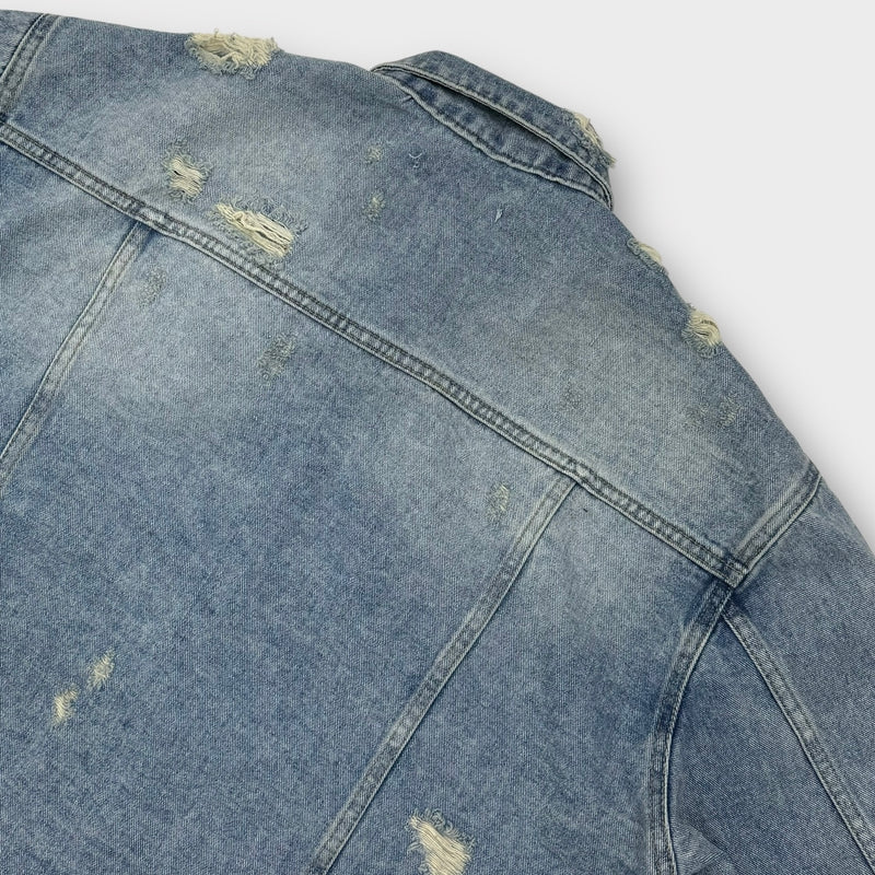 MG624,625 incision damage jean jacket (2 colors)