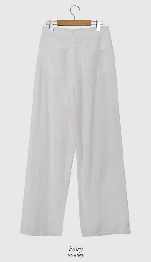 Summer Ivory Loose Cotton Wide Pants (3color)