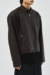 Matt Biker Leather Jacket (2color)