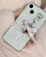 [MADE] [magsafe] balletcore double ribbon jell hard case - pink