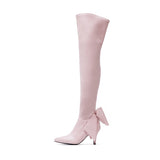 Ribbon Boots Heel(Pink)