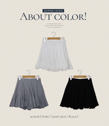 シャーリングバンディングフレアミニスカート(3color)