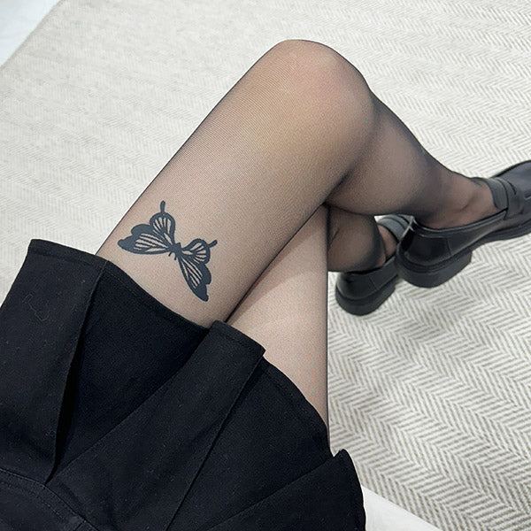 Fly see-through tattoo stockings (24SO017)