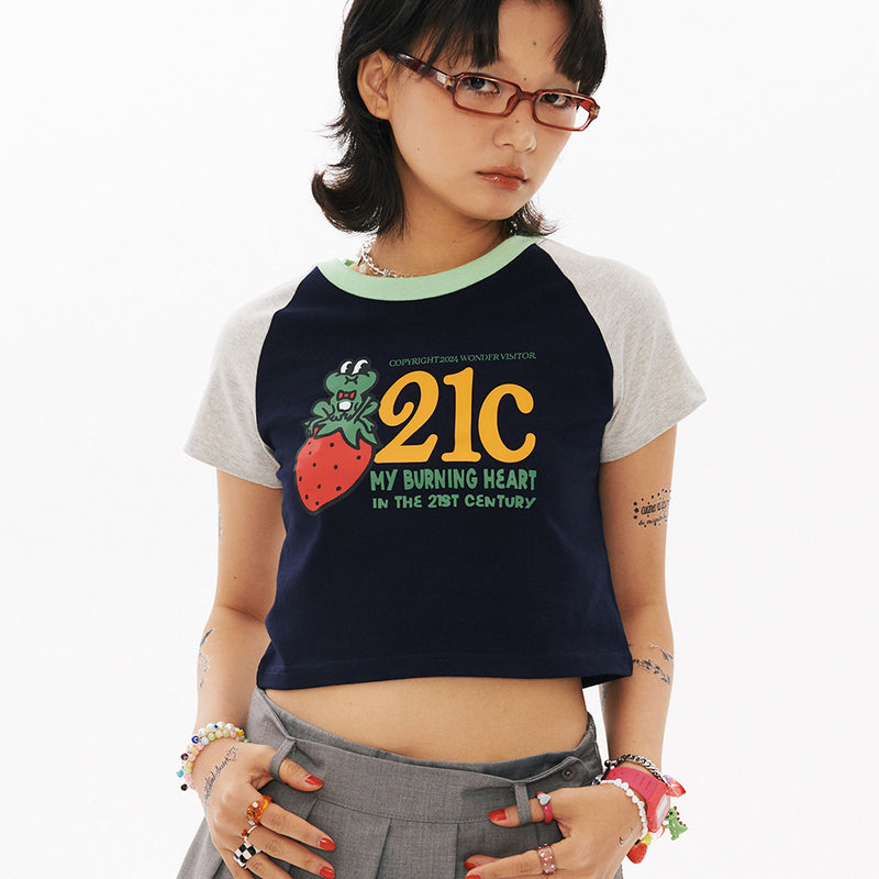 21C フロッグラグランクロップtシャツ