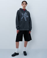 MELTING STAR LOGO PIGMENT HOODIE-CHARCOAL