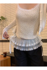 Lace layered mini skirt