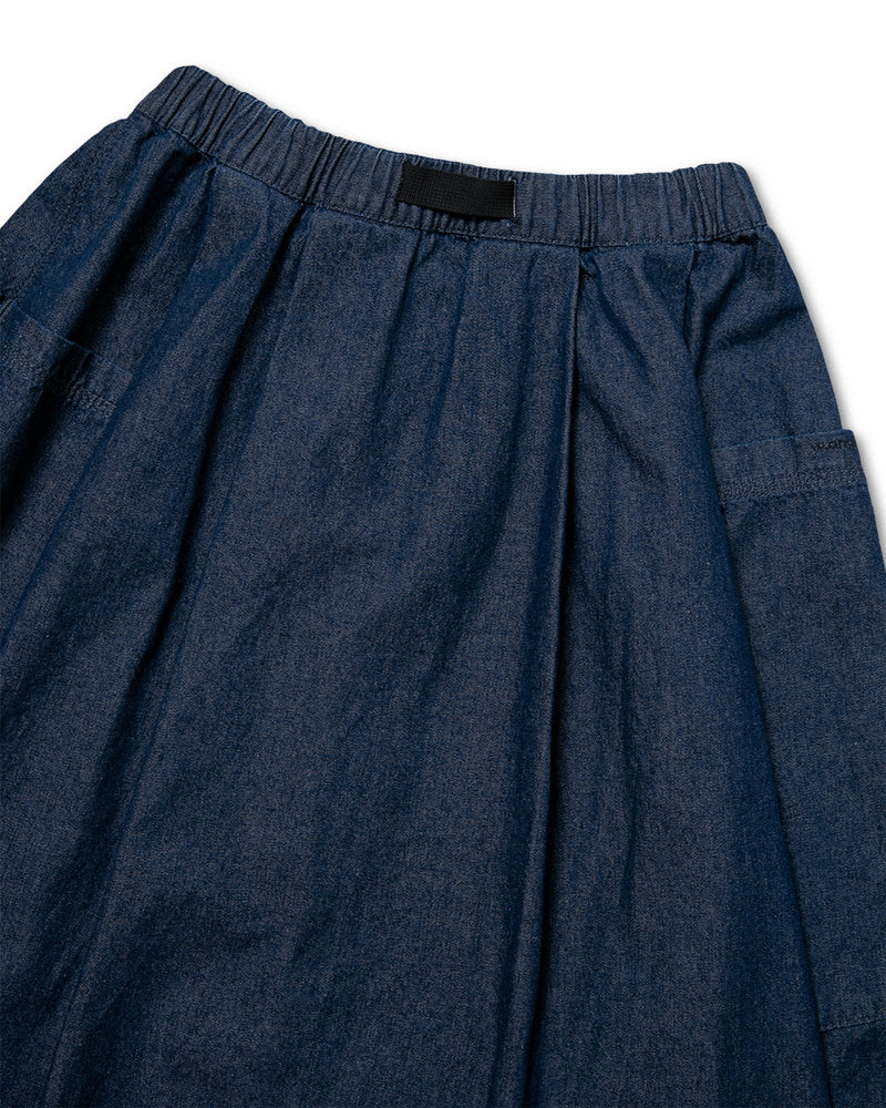 [AG.W] Belt Bloom Denim Skirt - Indigo Denim