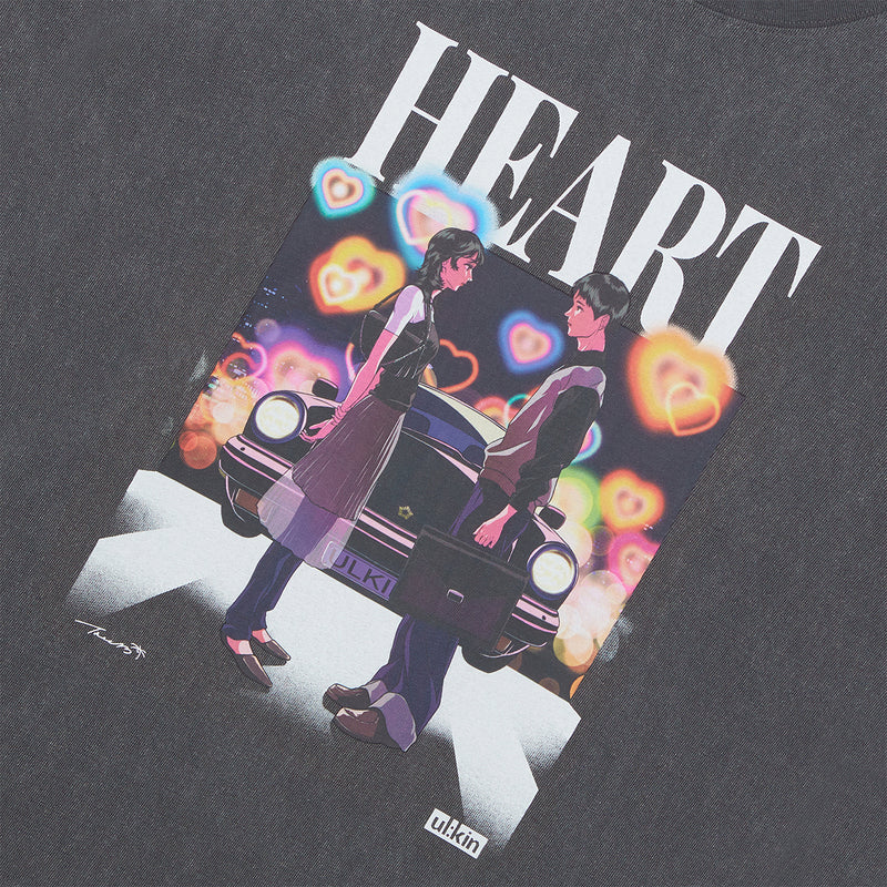 [ULKIN X Tree 13] Artist T-shirt heart charcoal