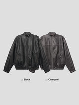 LMN deep washing leather crop jacket (2 colors)