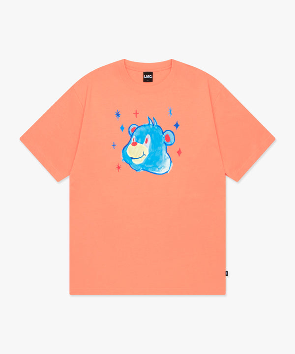 ウォーターカラーベアヘッドTシャツ salmon
