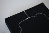 Pencil White Crystal Silver 925 Necklace handmade