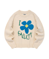 DRAWING FLOWER KNIT IVORY
