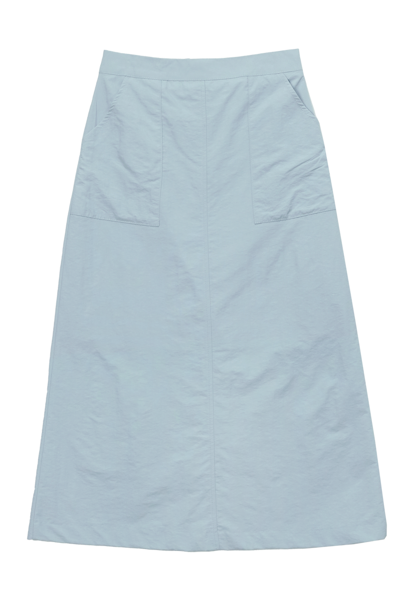 サンセットサマーナイロンAラインスリットロングスカート（4色）