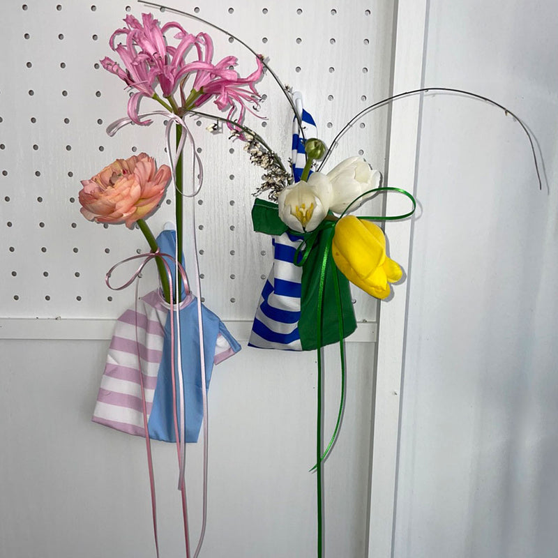 striped flower bag