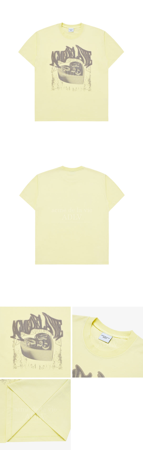 [24SS] メタルシンボルケーキアートワークショートスリーブTシャツ（ライトイエロー）