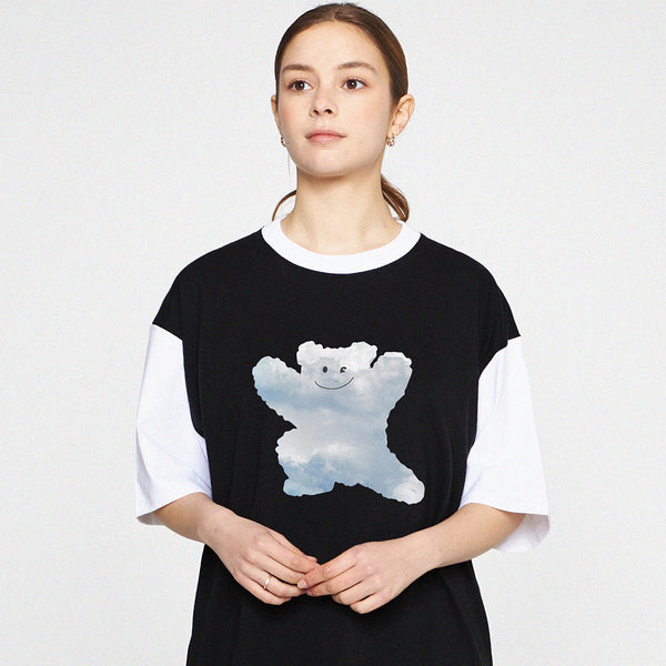 [UNISEX] Big Cloud Bear Smile Color Short Sleeve T-Shirt