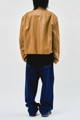 Tom Cropped Leather Jacket (2color)