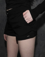 Metal Triclipse Tailored Mini Shorts Black