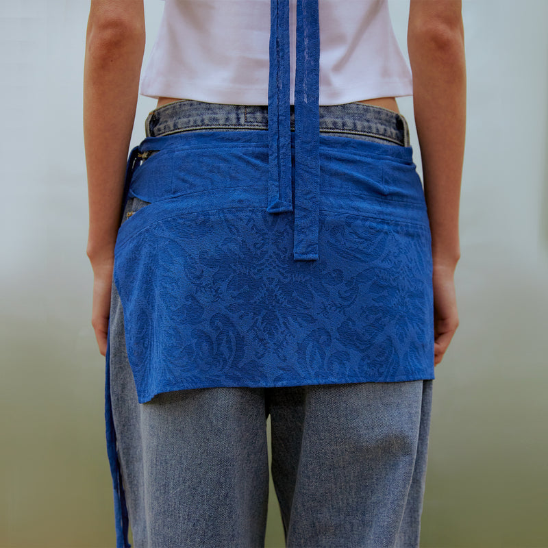 Jacquard Wrap Skirt (BLUE)