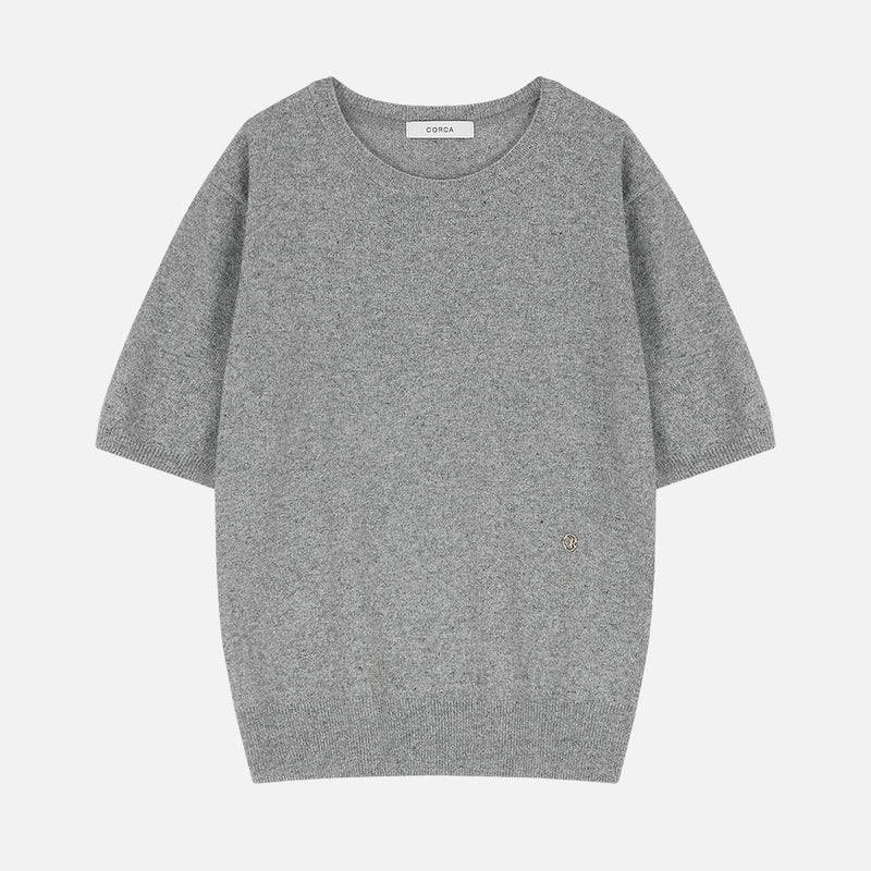 Short Sleeve Wool Knit Grey
