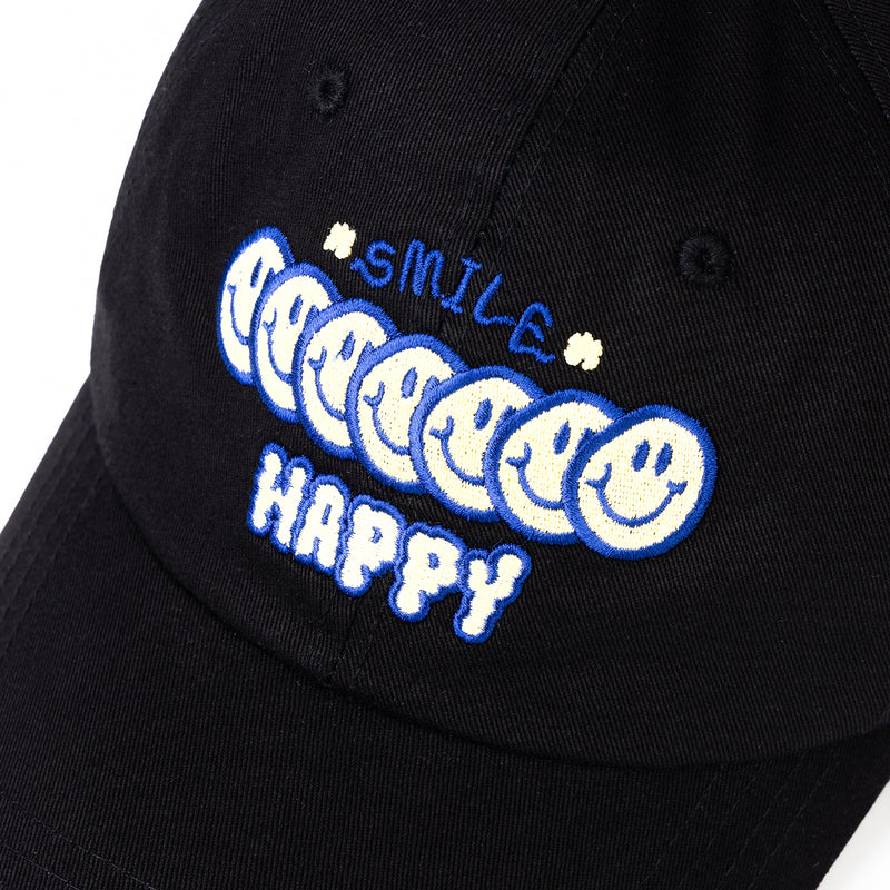 HAPPY SMILES BALL CAP
 - BLACK